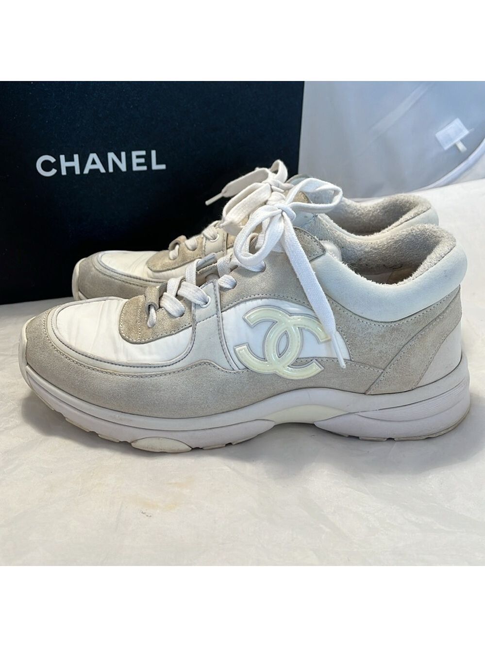 Chanel Interlocking CC Logo Nylon Chunky Sneakers